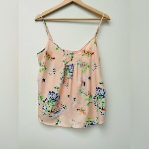 Aritzia Talula Waverly Pink Floral Pleated Camisole Tank Top (M)